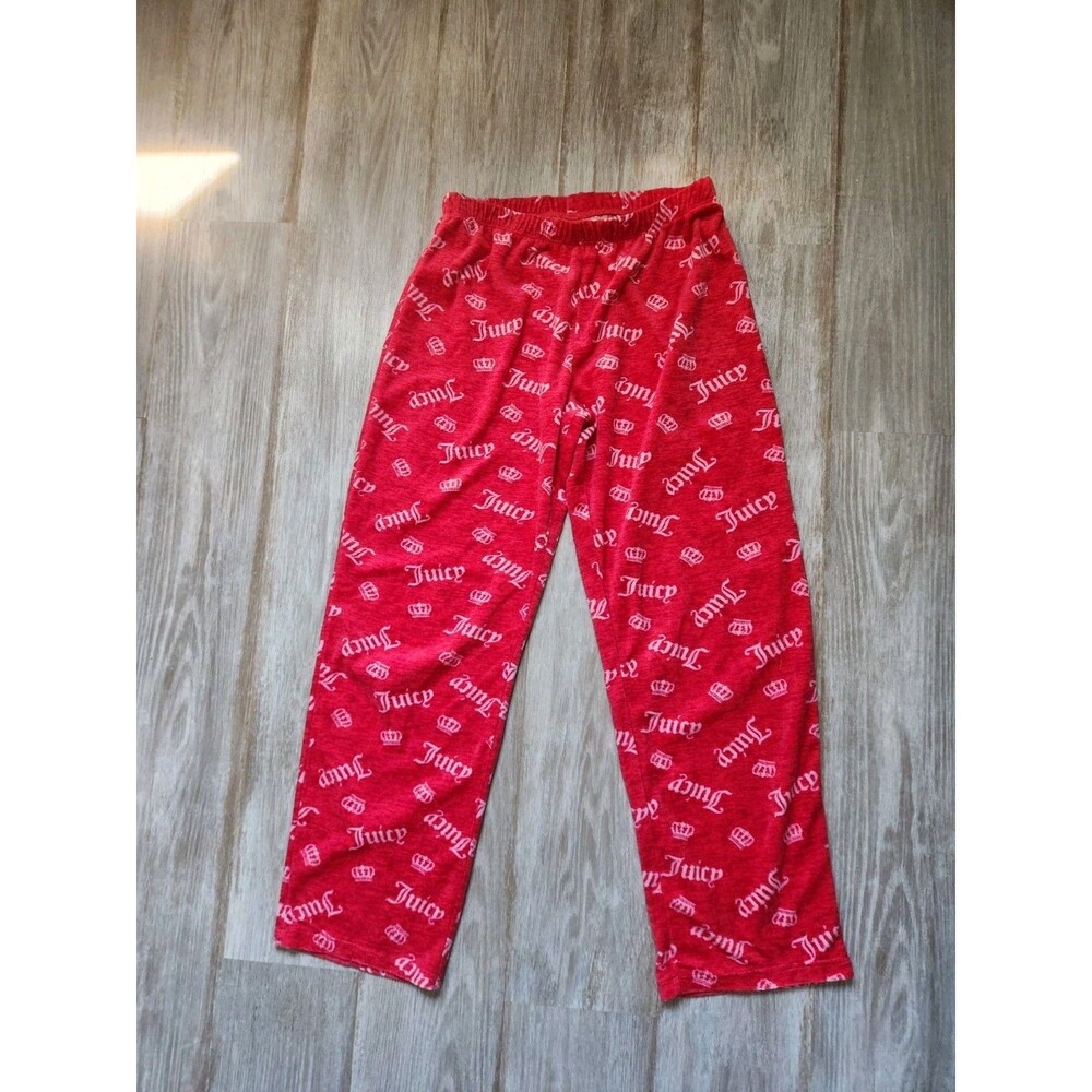 Juicy Couture Girl 2 Piece Pajama Set Size 10 12 Pink Logo Print Long Sleeve EUC - Picture 7 of 13